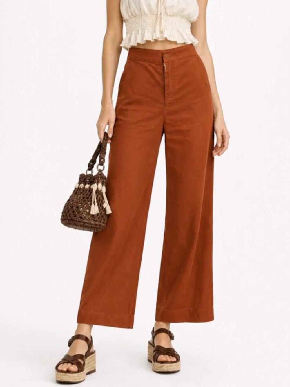 NWT LACAUSA James Trouser in Rust/Toffee